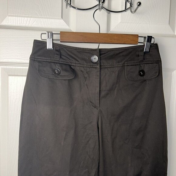 Tribella Sport Brown Capri 3 Button Ankle Straight Leg Casual Pants Size 8 - Picture 3 of 9